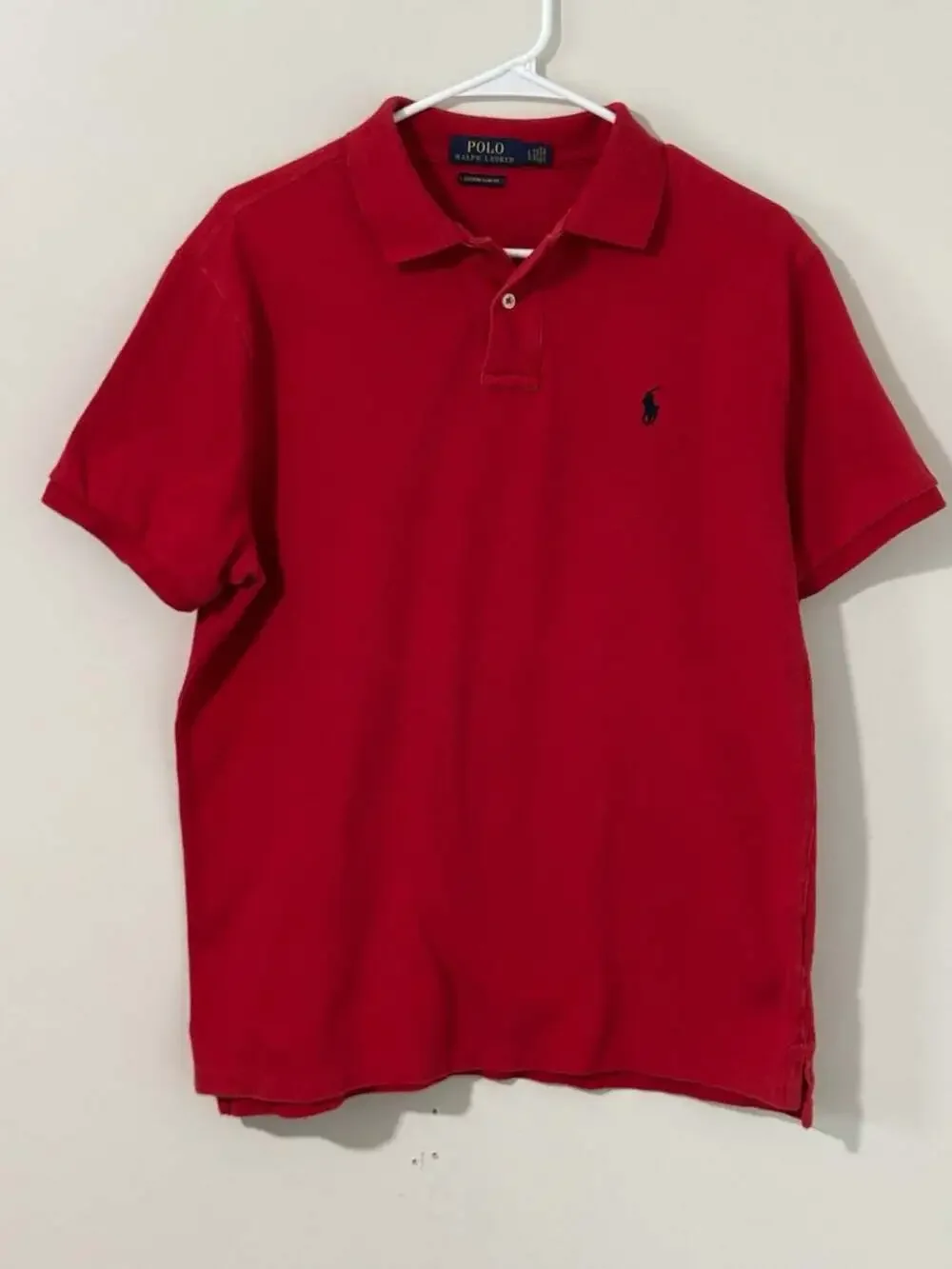 Polo Ralph Lauren Custom Slim Fit Red Short Sleeve Polo Shirt Men's Large